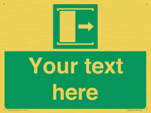 Custom sign safe condition Door slides right to open